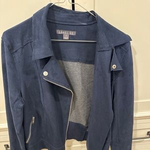 Level 99 Navy Suede Jacket